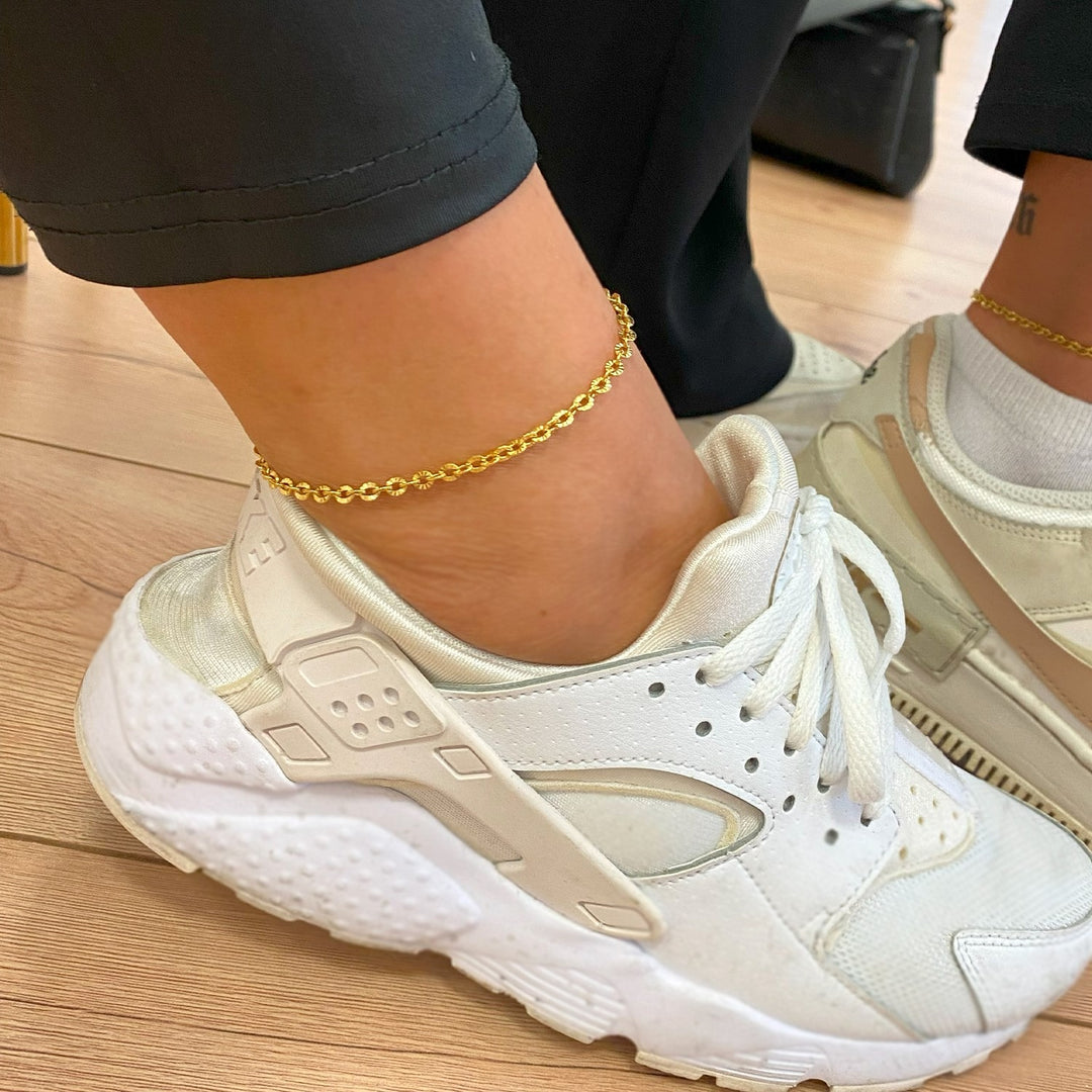 Permanentschmuck Fußkette vergoldet wasserfest