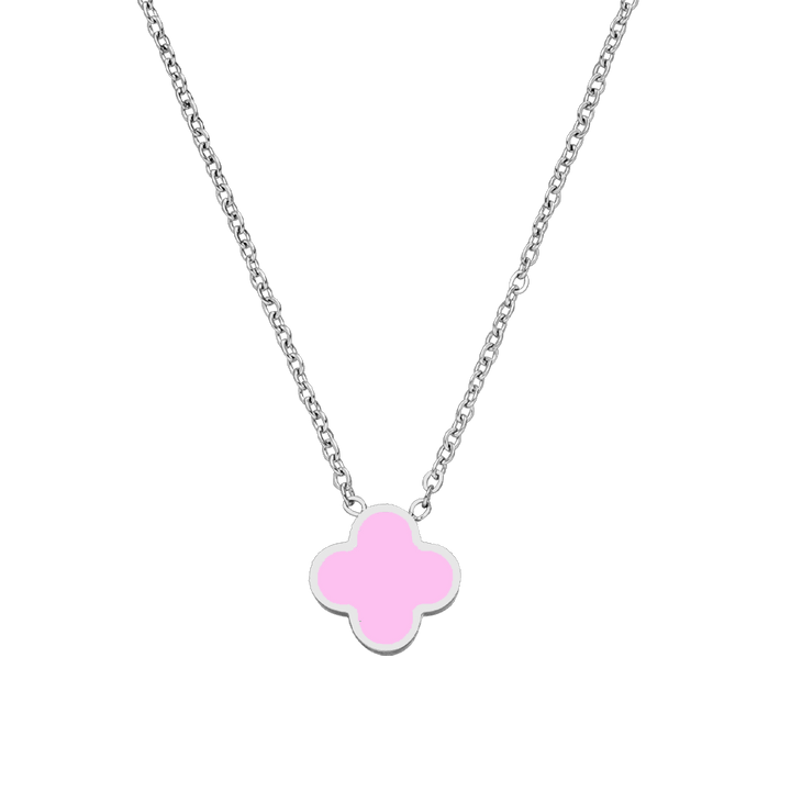 silberne Clover Halskette Chirurgenstahl hautfreundlich wasserfest