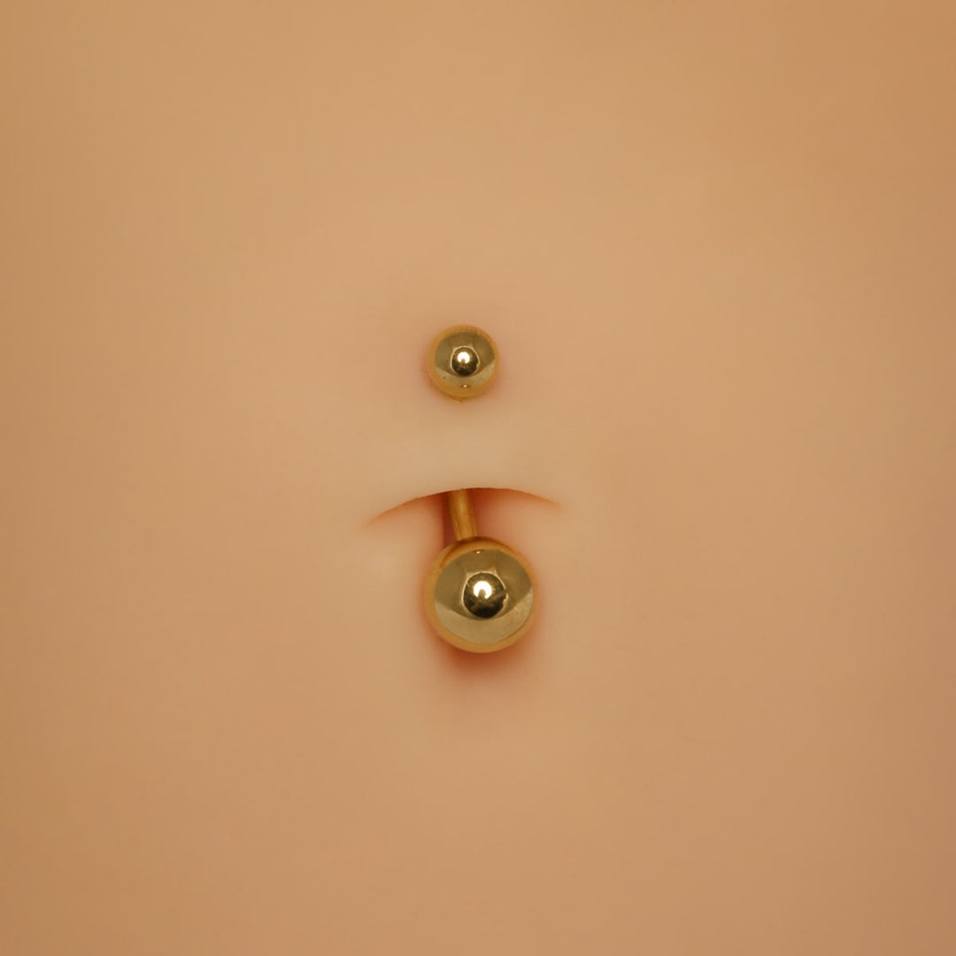Kugel Bauchnabelpiercing Titan wasserfest vergoldet dezent