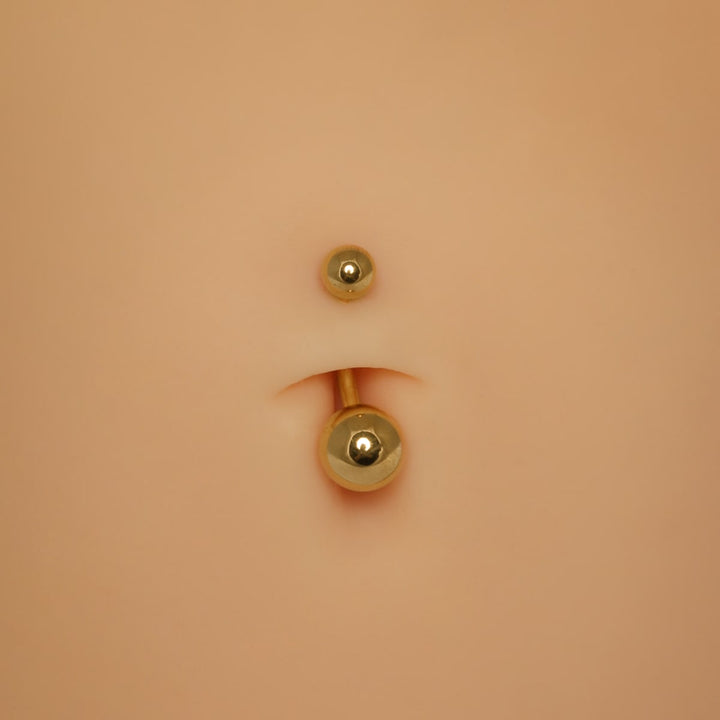 Kugel Bauchnabelpiercing Titan wasserfest vergoldet dezent