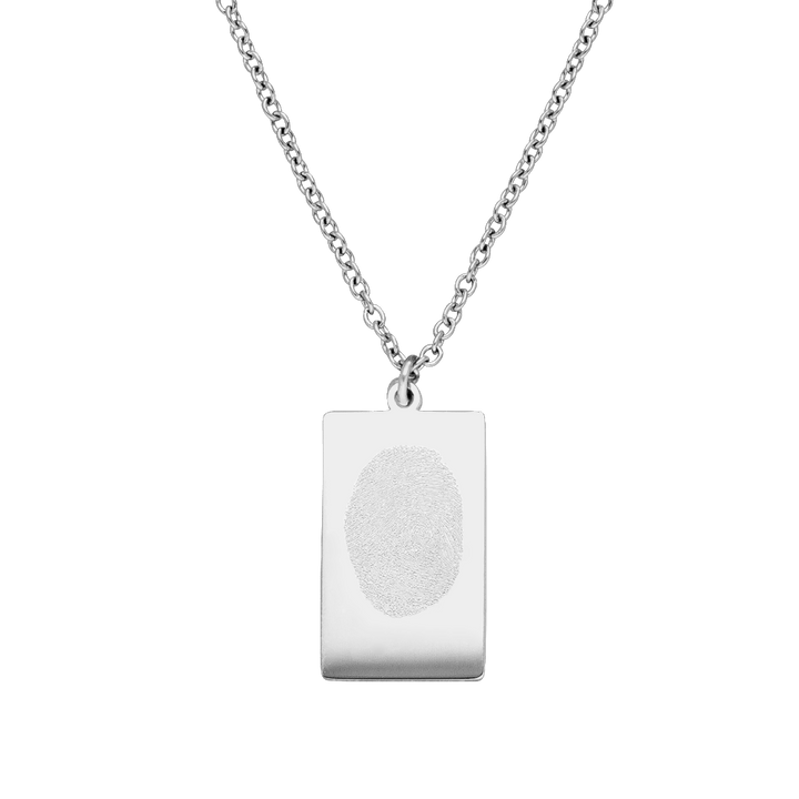 personalisierte Halskette mit Fingerabdruck Gravur silber 
