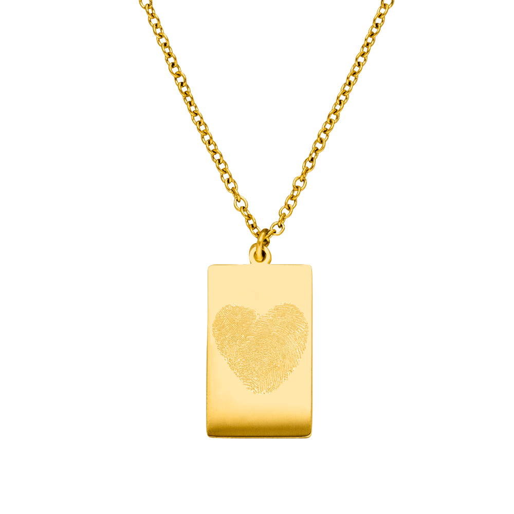 Halskette mit personalisierter Fingerabdruck Gravur 