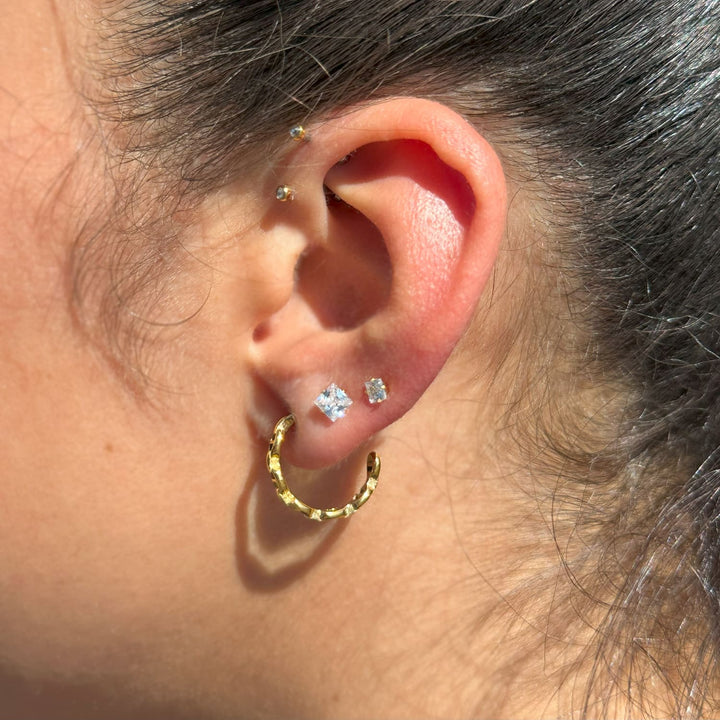 Damen Creolen wasserfest 18K vergoldet Ohrstecker