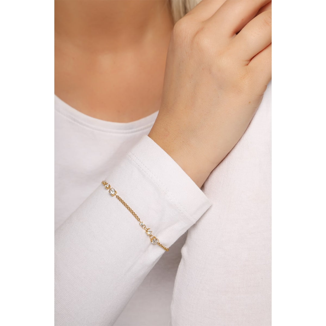wasserfestes Armband Zirkonia Steinchen vergoldet Damen