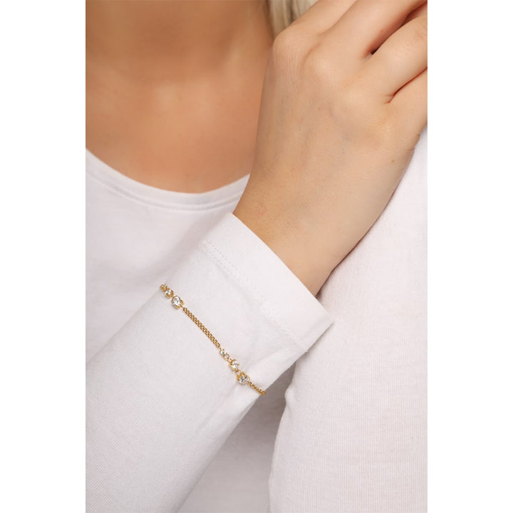 wasserfestes Armband Zirkonia Steinchen vergoldet Damen
