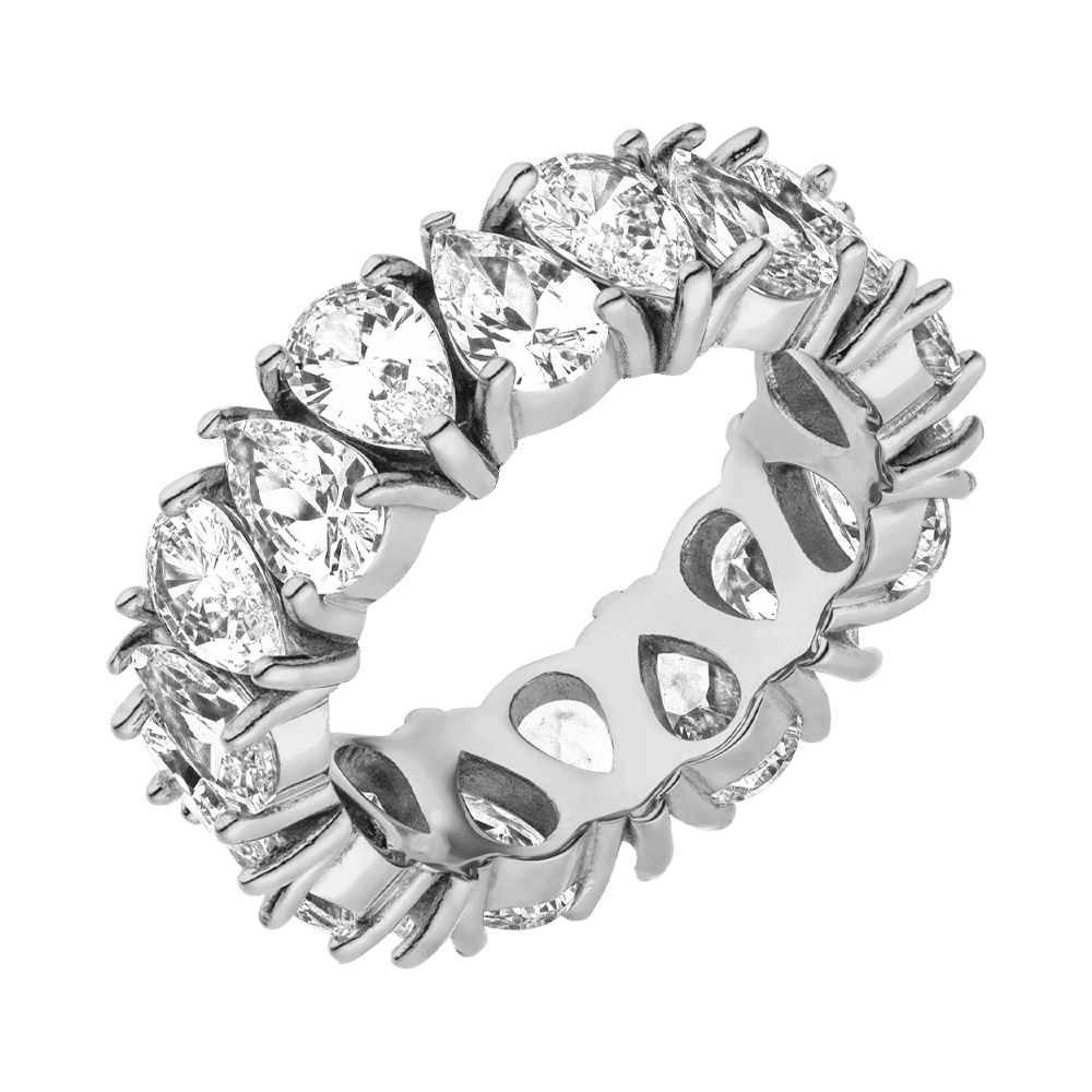 Silber Ring wasserfest Tropfen Steinchen Edelstahl Zirkonia