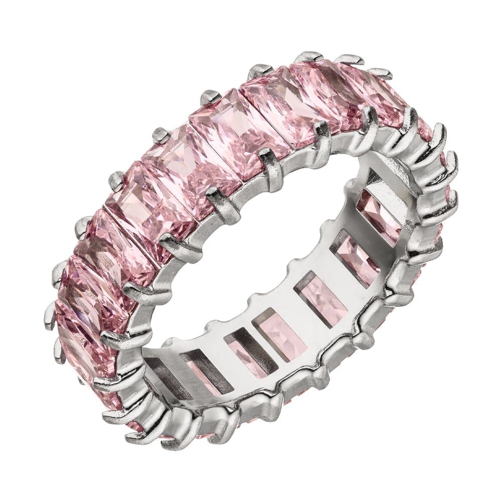 Glitzer Ring Rosa Steinchen Pink Silber wasserfest