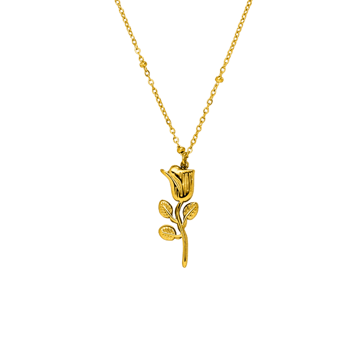Rosen Kette Gold Edelstahl
