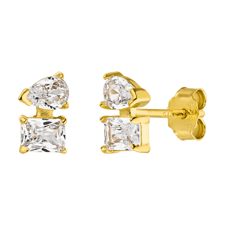 Echtsilber Ohrstecker Twin Kylie 18K vergoldet Glitzer