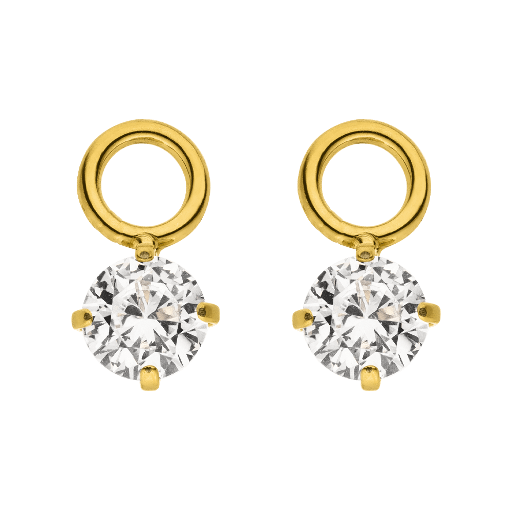 Charms für Piercings Titan 18K vergoldet Glitzer