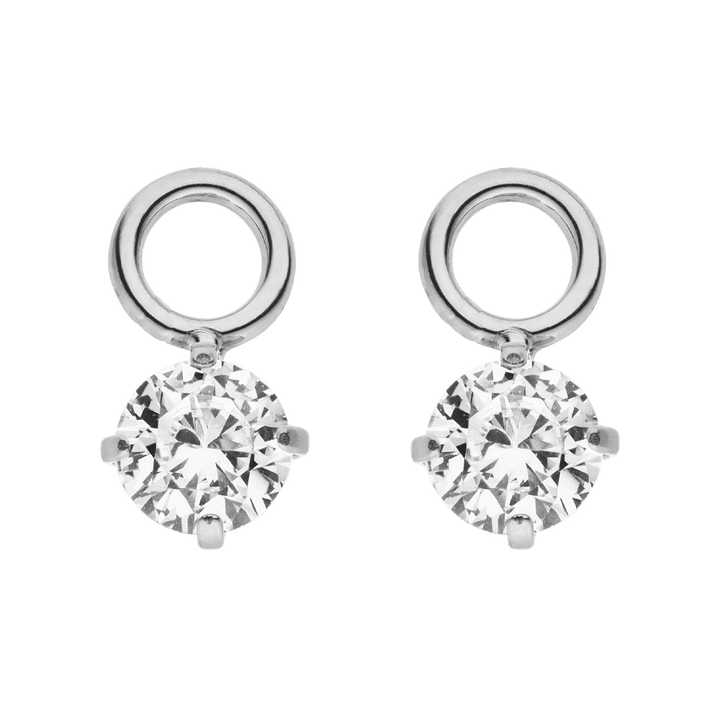 Rund Anhänger Charms Zirkonia für Piercing silber