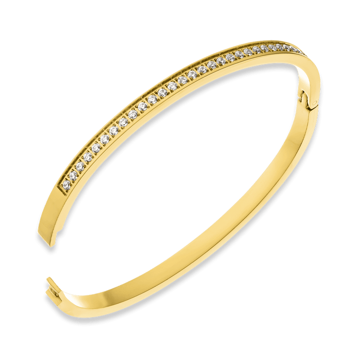 wasserfester Armreif 18K vergoldet Edelstahl Zirkonia Steinchen