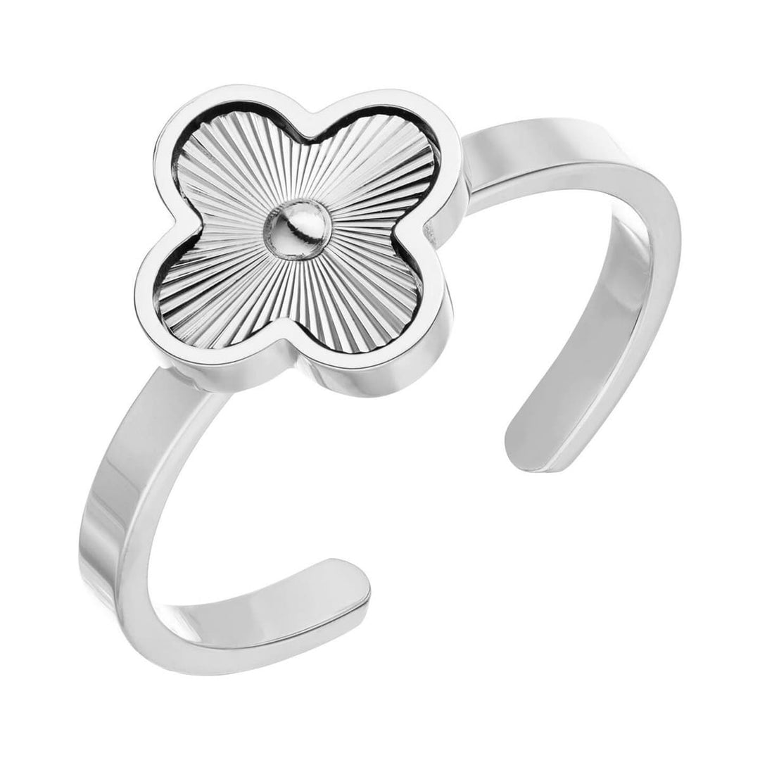 Kleeblatt Ring Clover Edelstahl wasserfest verstellbar