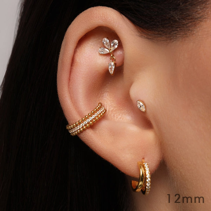 Conch Clicker Piercing Ring wasserfest Titan vergoldet