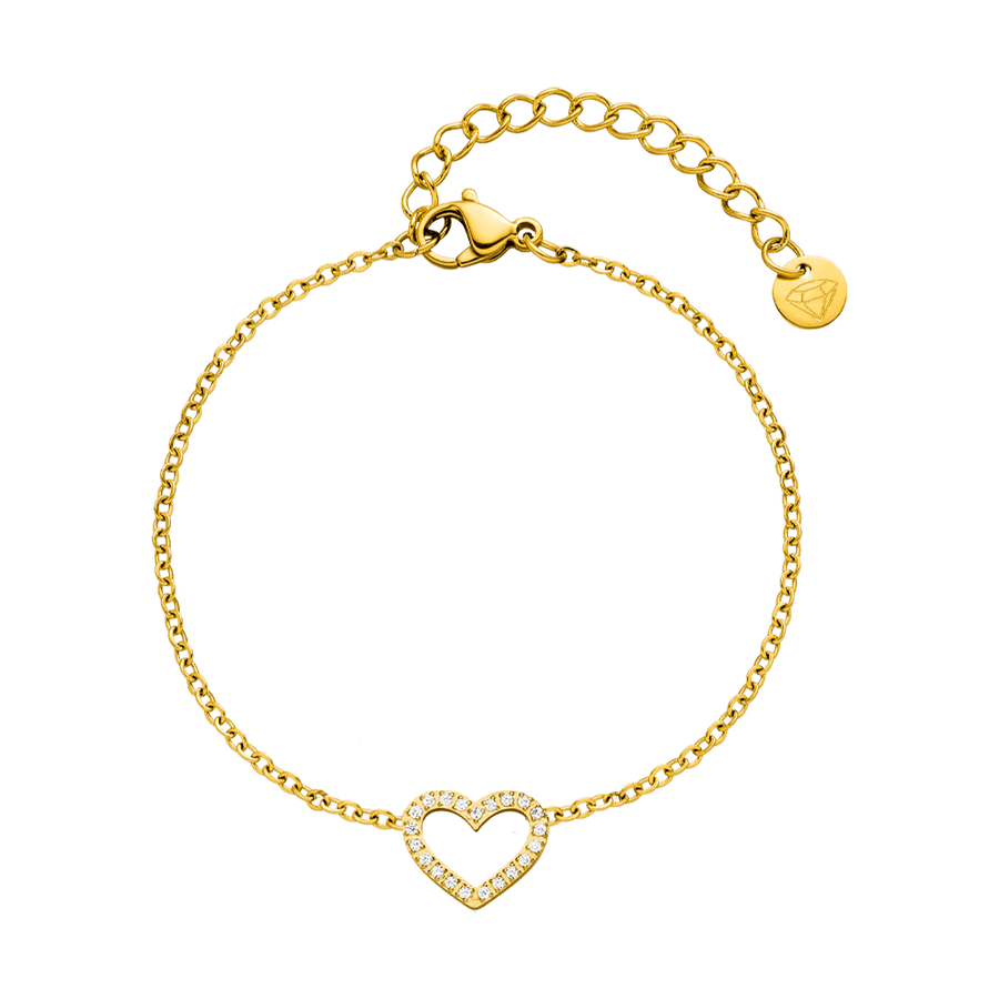 Herz Armband filigran Glitzer Steinchen wasserfest