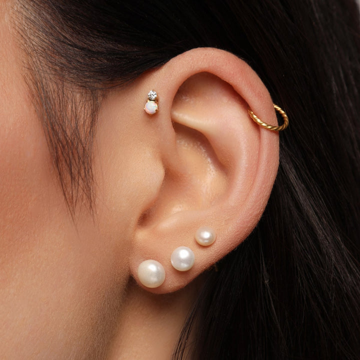 Helix Piercing Opal Titan wasserfest Steinchen