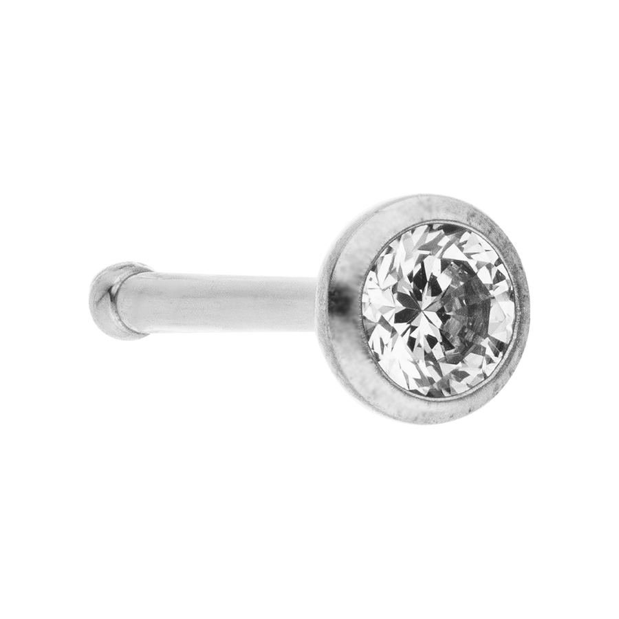 Nasenpiercing Stecker SIlber Titan Glitzer Stein wasserfest