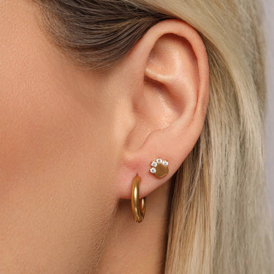 Helix mit Pfote wasserfest Lobe Labret vergoldet Titan