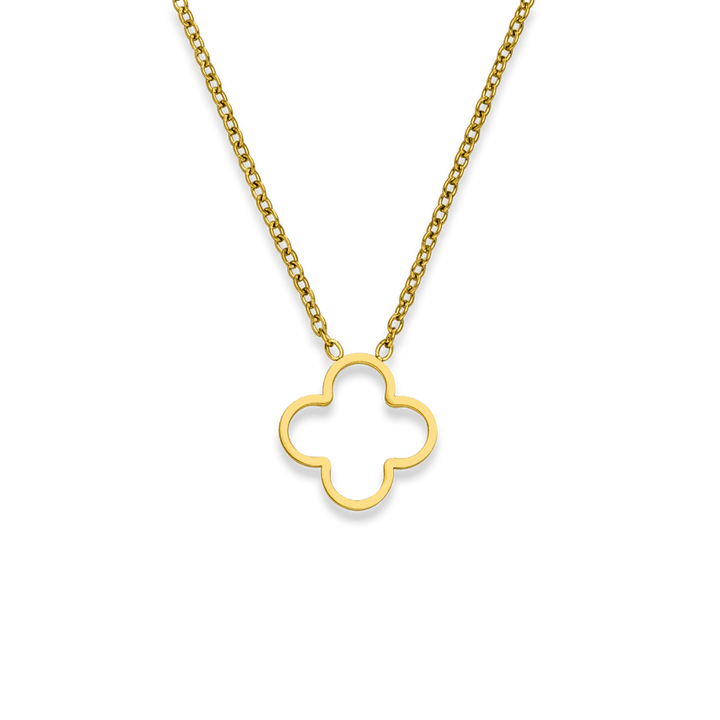 Kleeblatt Kette Umriss gold wasserfest