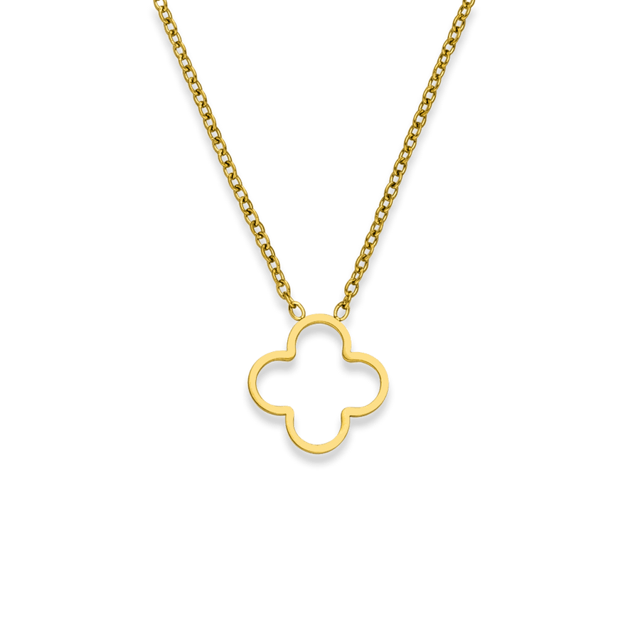 Kleeblatt Kette Umriss gold wasserfest