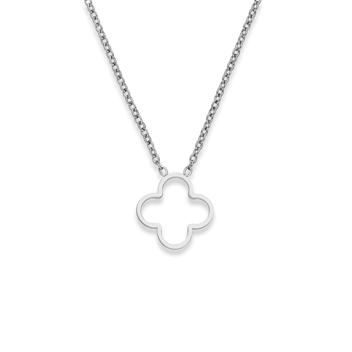 Kleeblatt Kette Umriss silber wasserfest