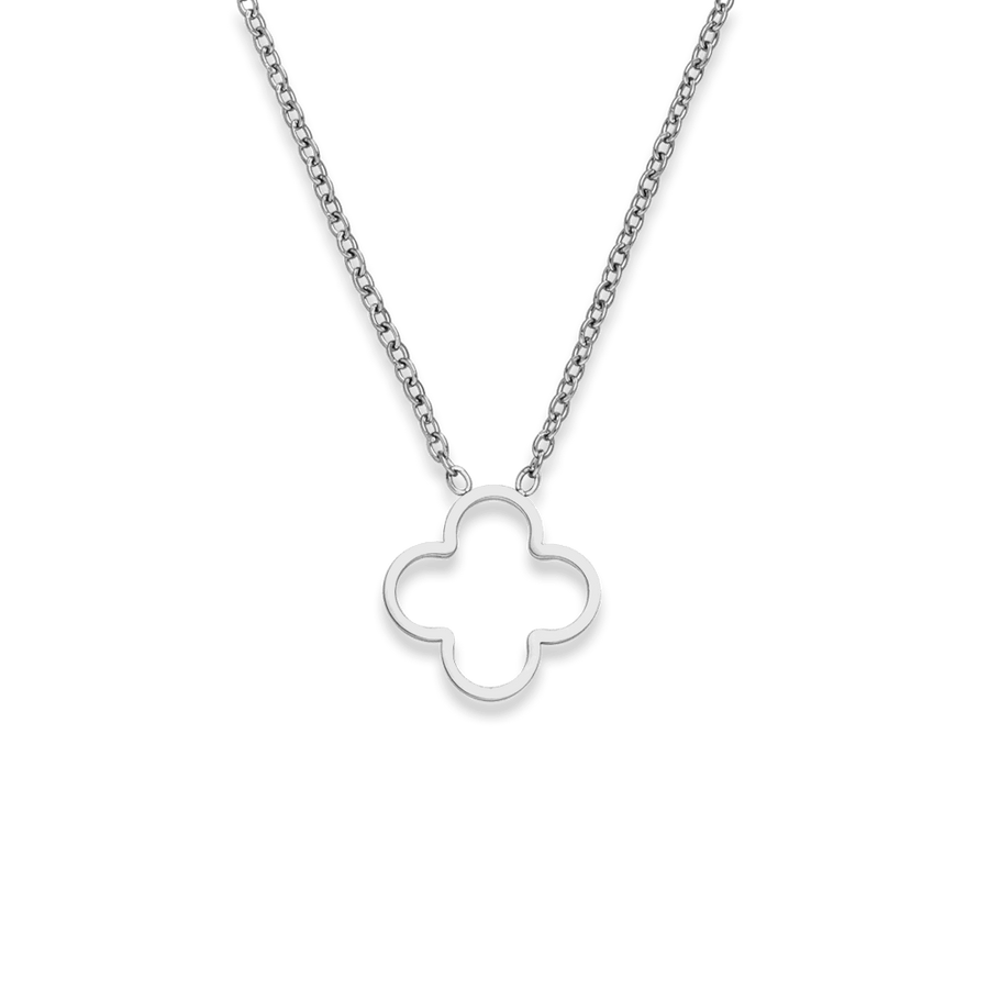 Kleeblatt Kette Umriss silber wasserfest