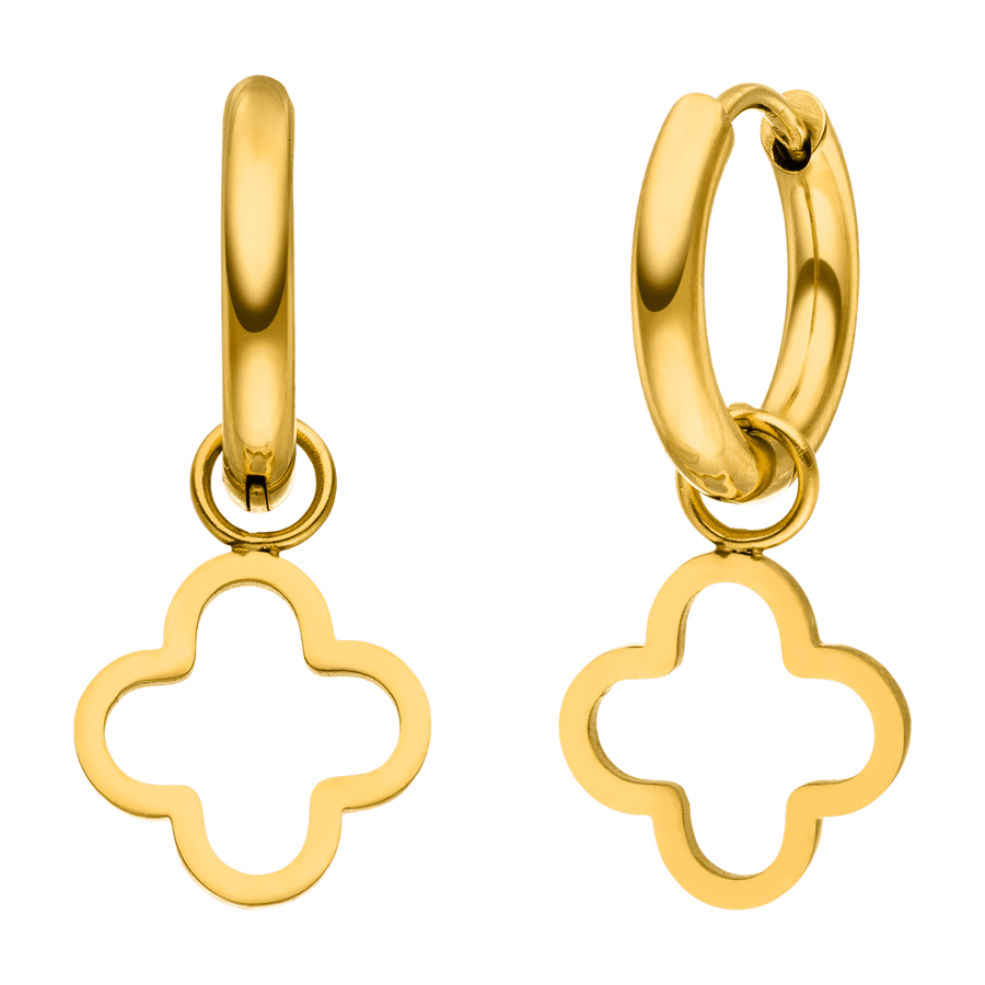 Kleeblatt Ohrringe Clover 18K vergoldet wasserfest Edelstahl