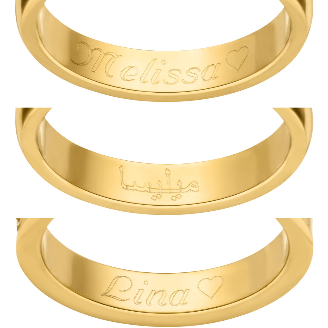 Dezenter Ring mit persönlicher Gravur Edelstahl vergoldet