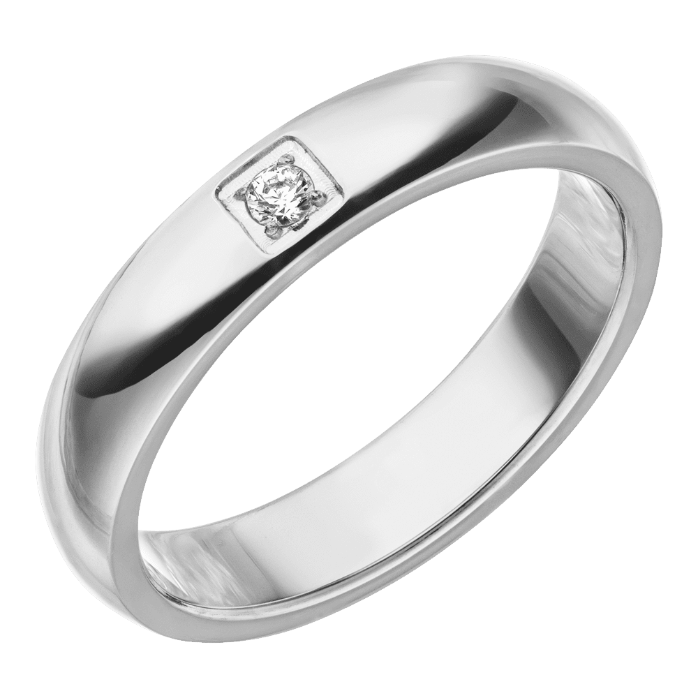 silberner Edelstahl Ring mit Zirkonia Stein