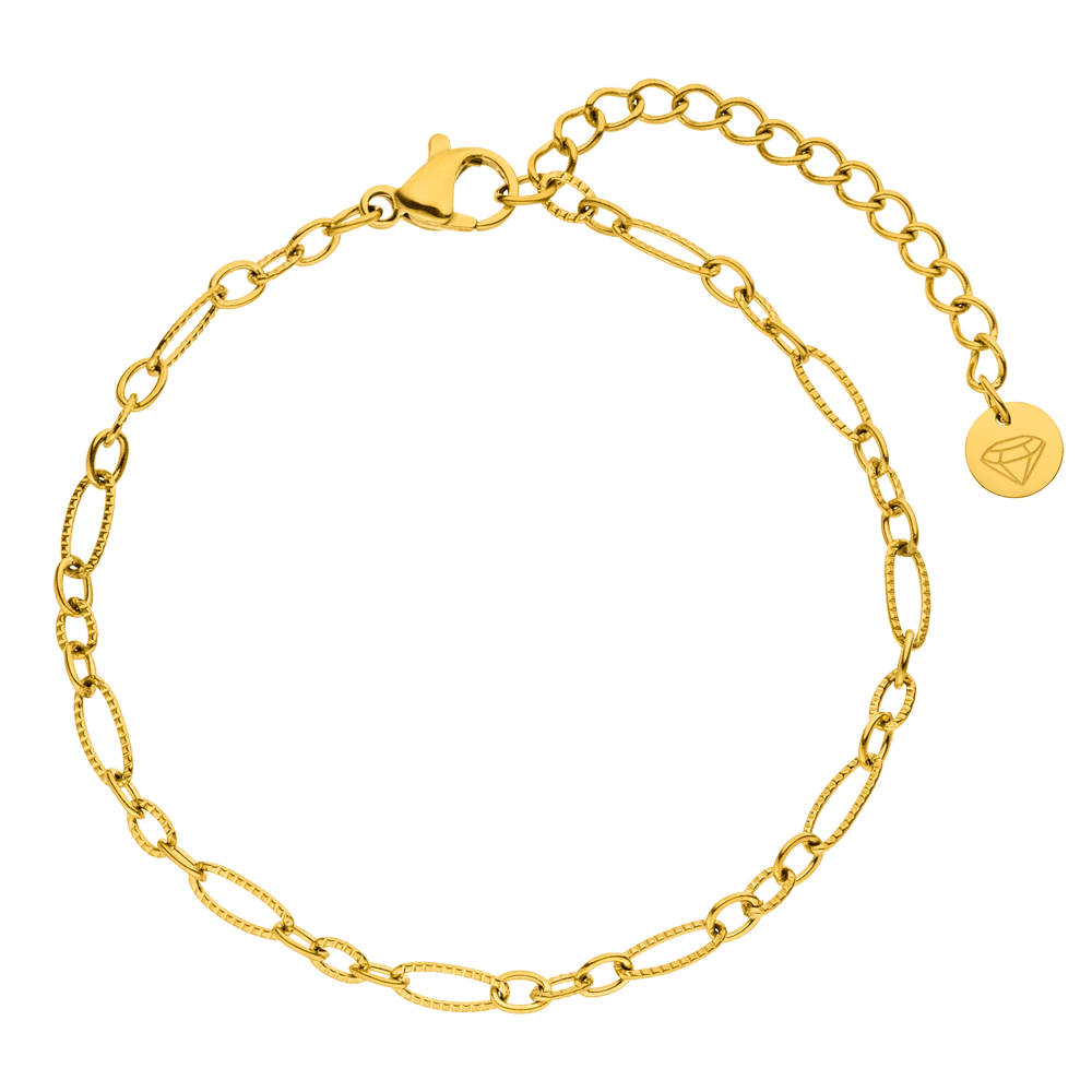 Schlichtes Armband Glieder 18K vergoldet wasserfest Damen