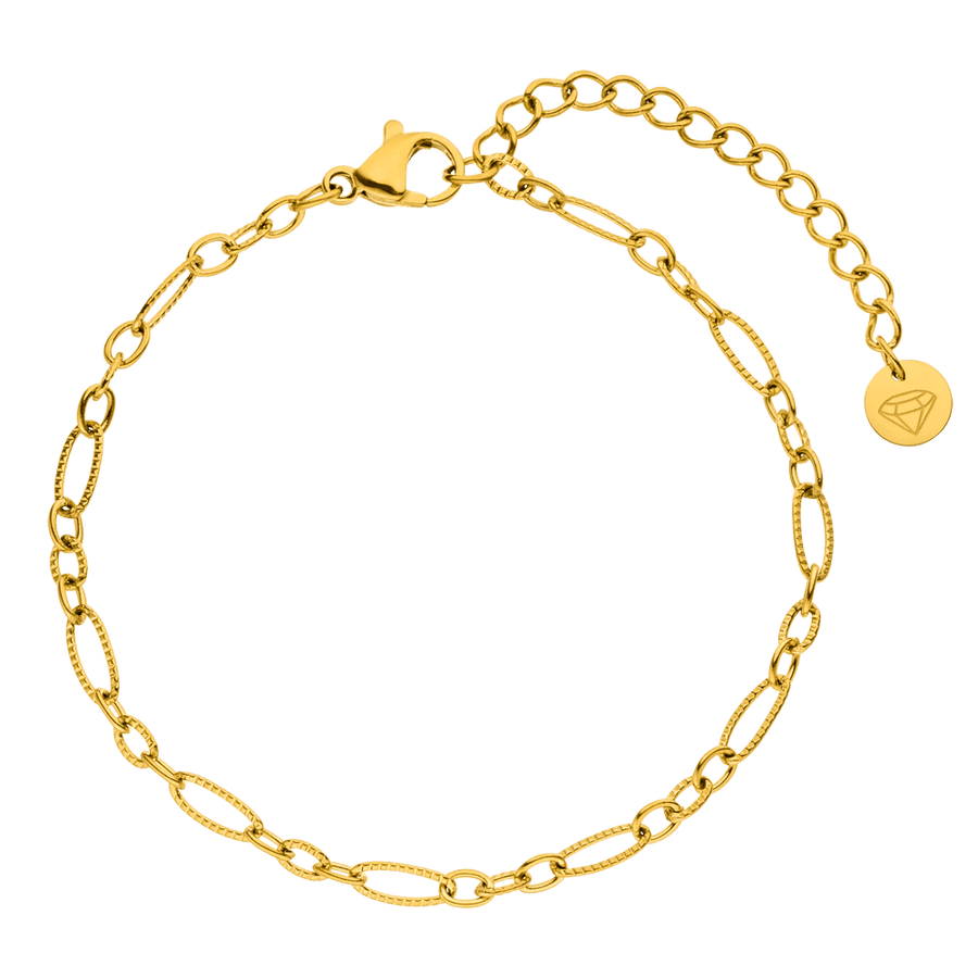 Schlichtes Armband Glieder 18K vergoldet wasserfest Damen