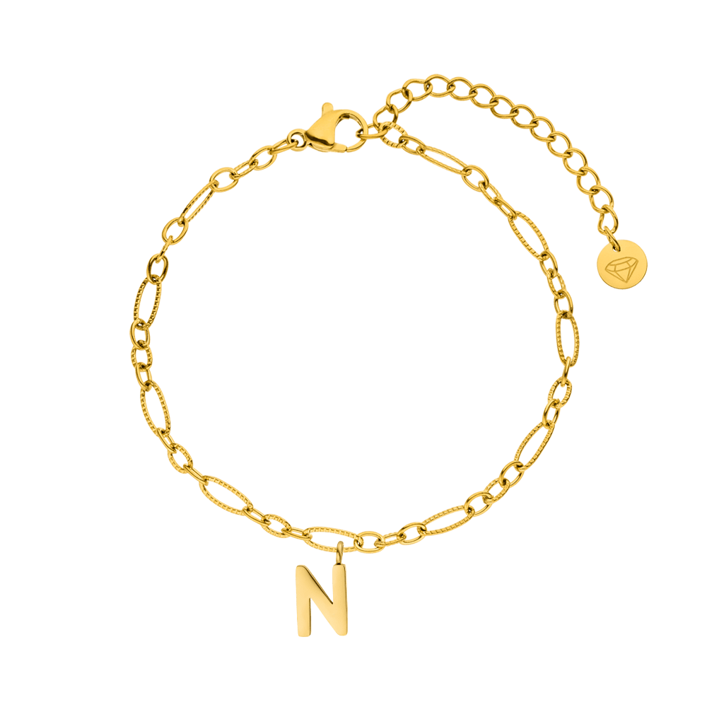 Buchstabe Armband wasserfest Personalisiert Edelstahl individuell