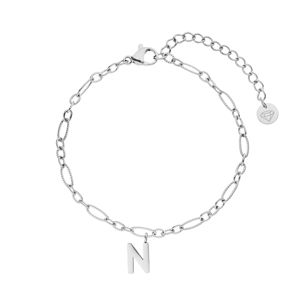 Armband mit Buchstabe Anhänger personalisiert wasserfest Edelstahl