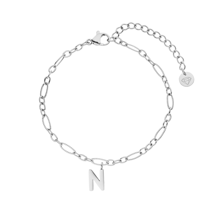 Armband mit Buchstabe Anhänger personalisiert wasserfest Edelstahl