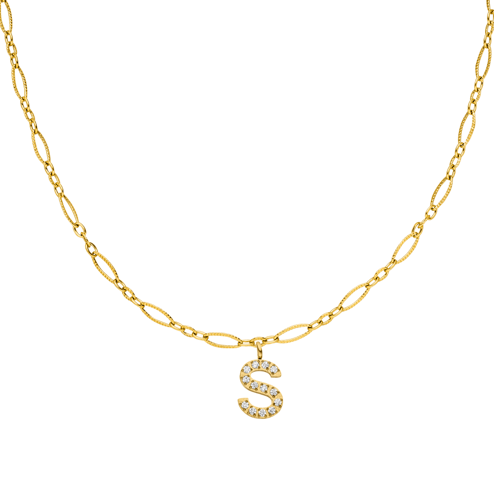Buchstaben Kette wasserfest personalisiert gold