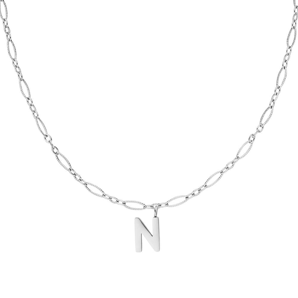 wasserfeste Kette mit Buchstabe Silber personalisiert