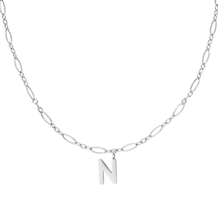 wasserfeste Kette mit Buchstabe Silber personalisiert
