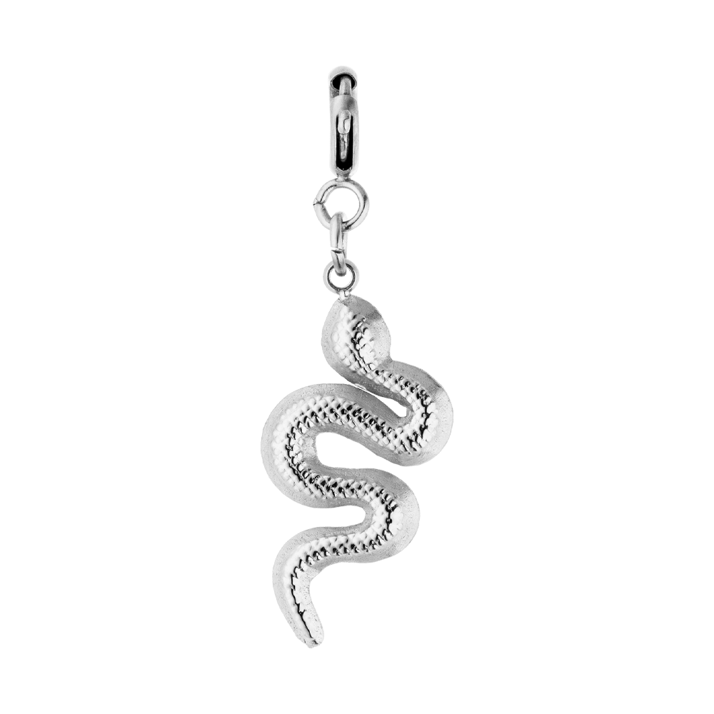 Schlangen Anhänger für Kette Silber Charm wasserfest Edelstahl