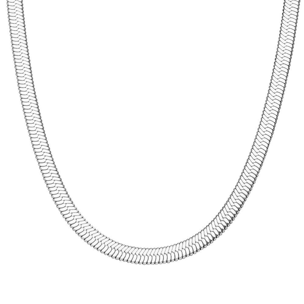 Sleek Kette Silber wasserfest Schlangenhaut Halskette