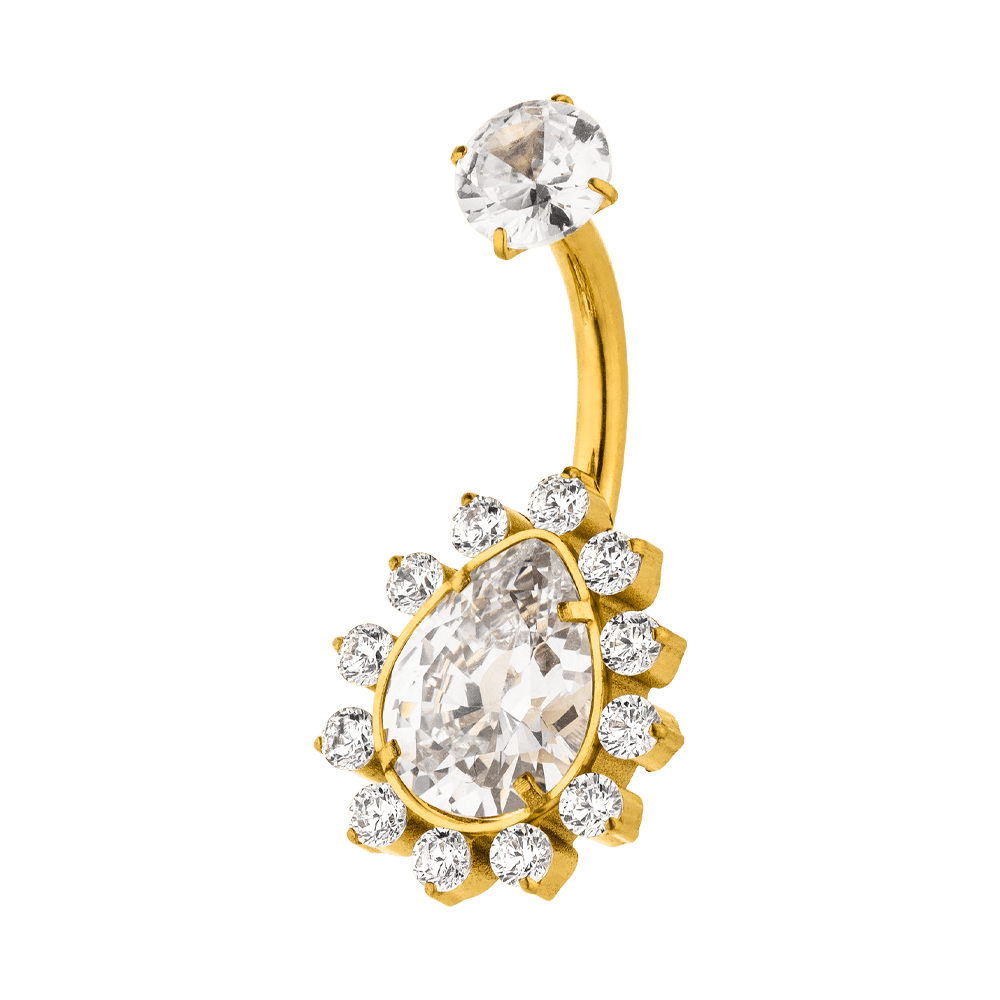 Bauchnabelpiercing Titan Tropfenform wasserfest vergoldet