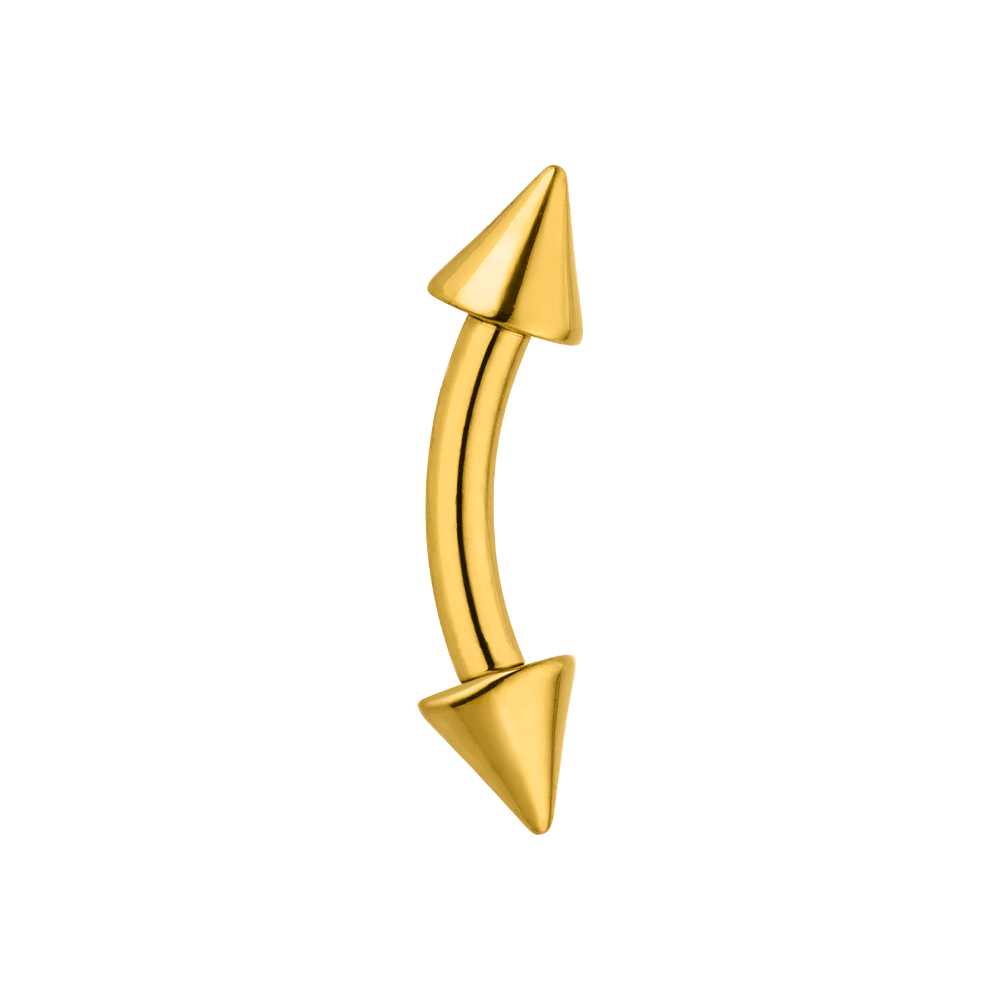Rook Piercing Banane wasserfest Spitz gebogen vergoldet
