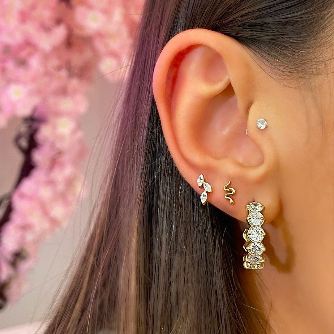 Helix Piercing Titan vergoldet wasserfest Steinchen Ohrpiercing