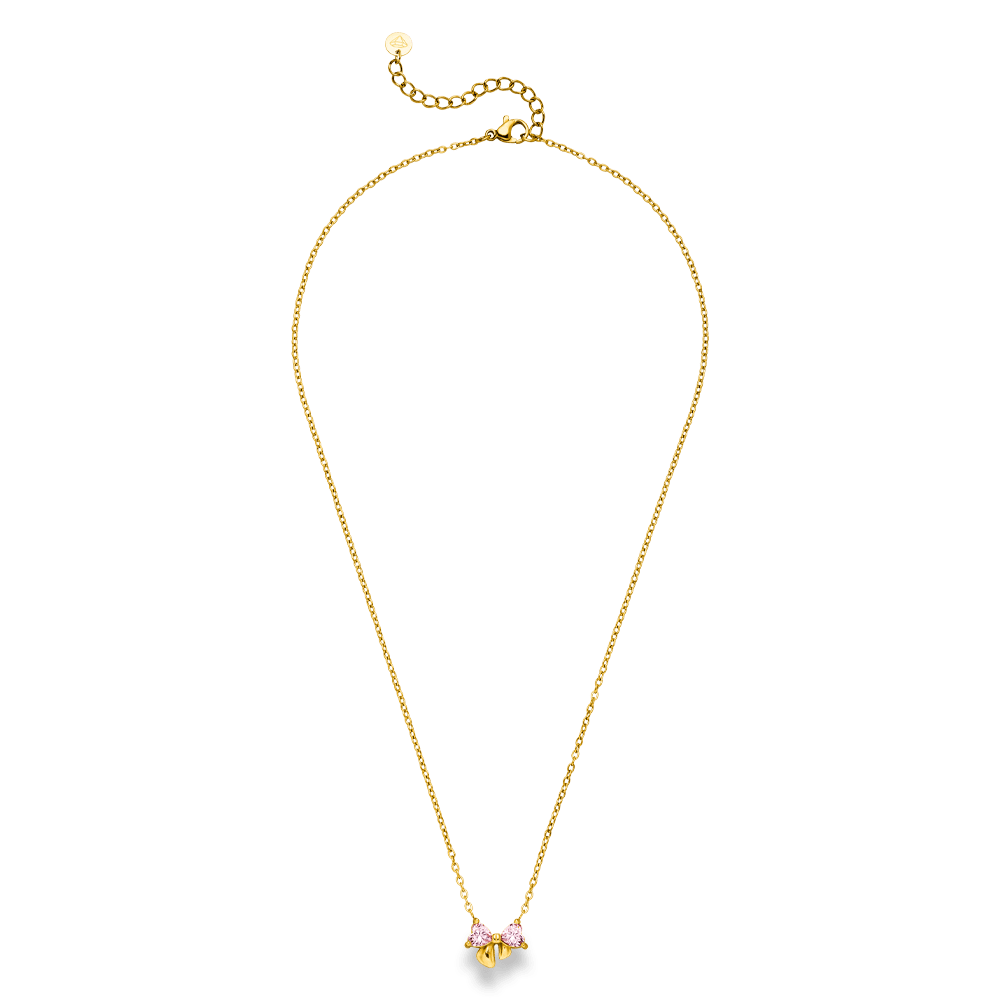 Kette mit Schleife 18K vergoldet wasserfest Edelstahl