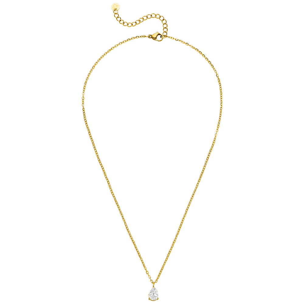 Drop Halskette 18K vergoldet Damen elegant wasserfest