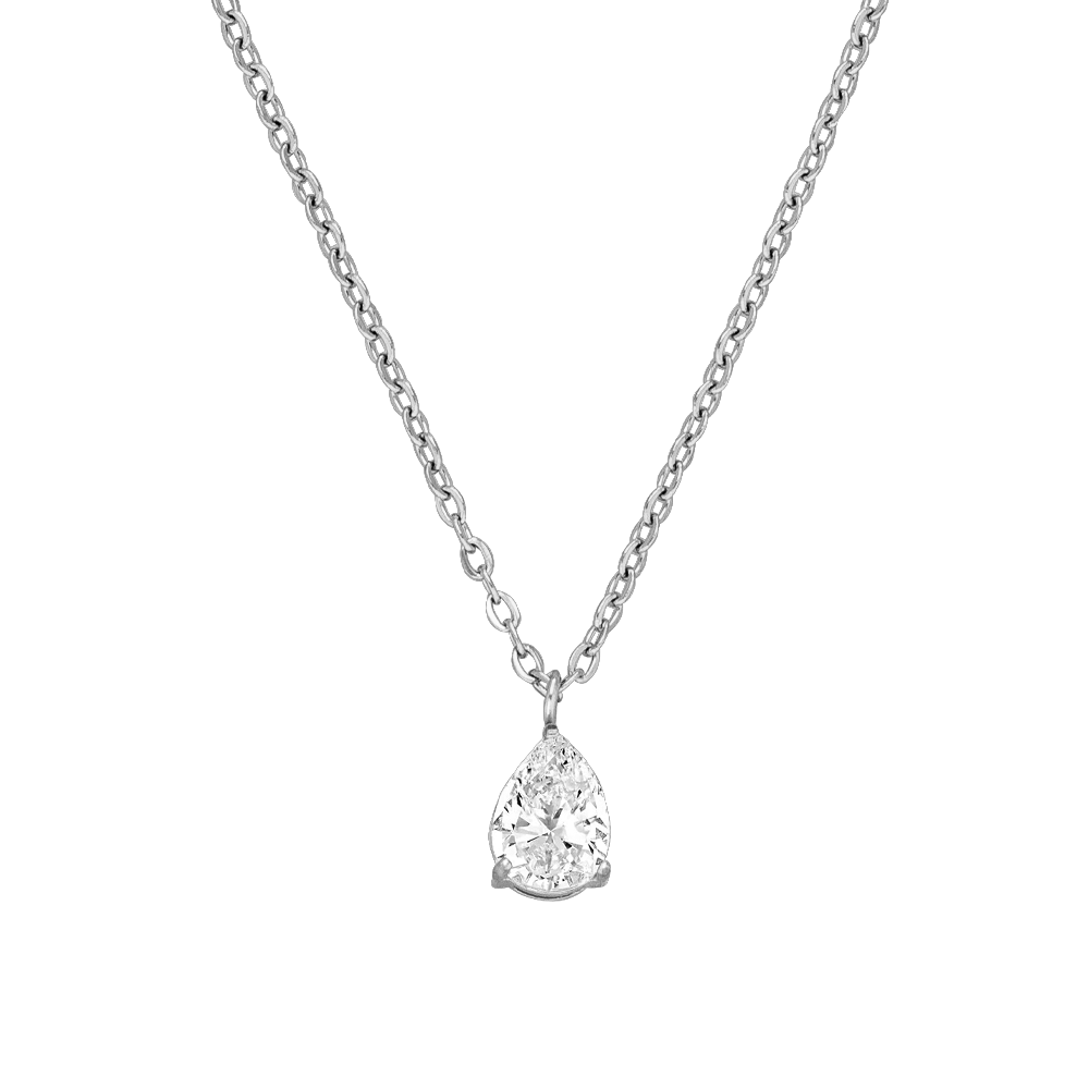 Tropfen Anhänger Kette Silber Teardrop wasserfest Damen