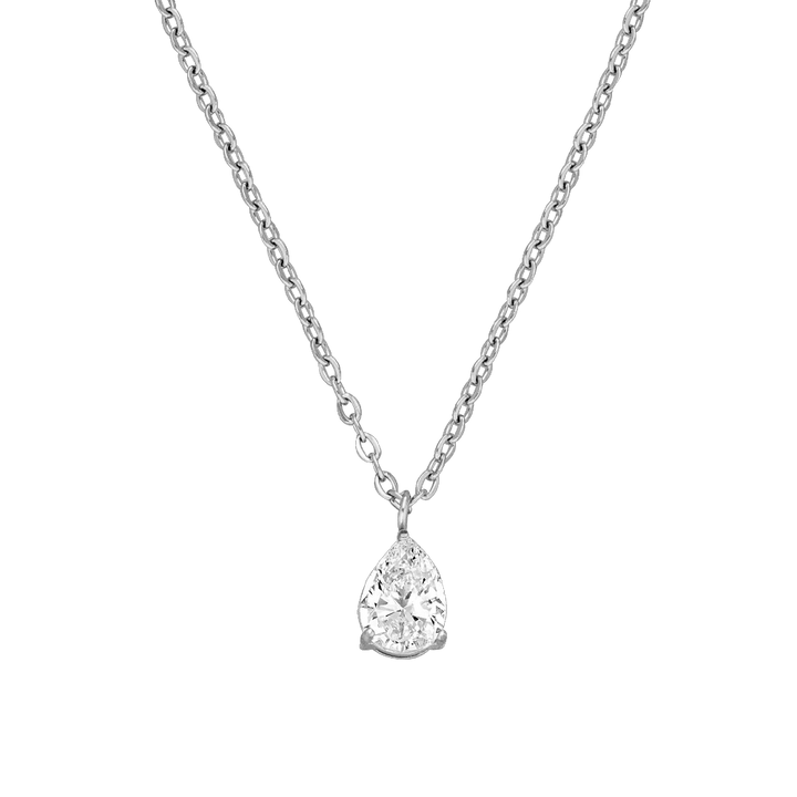Tropfen Anhänger Kette Silber Teardrop wasserfest Damen