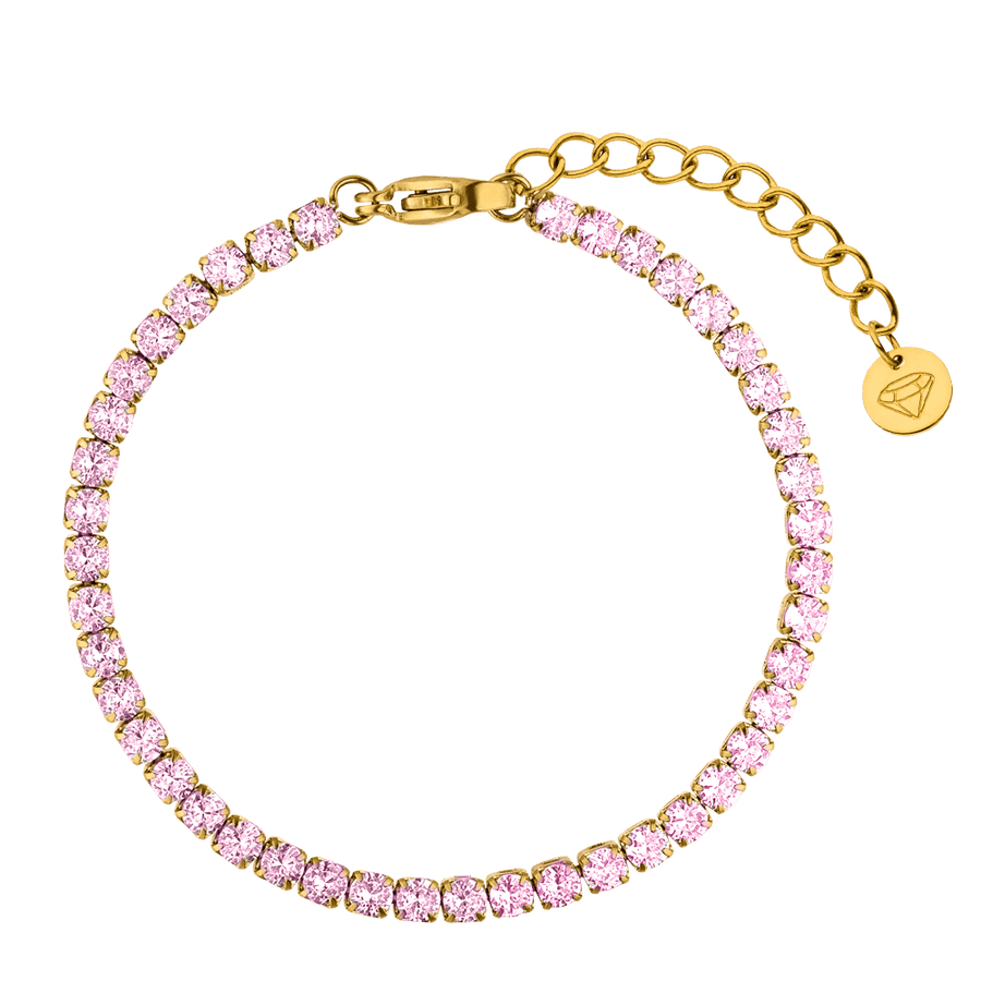 Tennis Armband Rosa Steinchen wasserfest 18K vergoldet