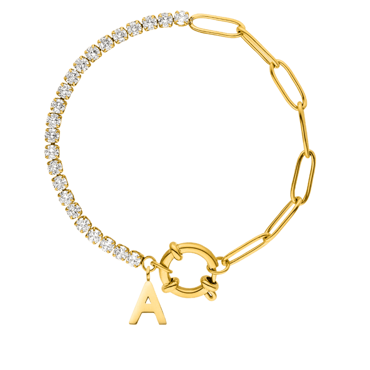 Personalisiertes Armband Tennis Buchstaben Anhänger wasserfest
