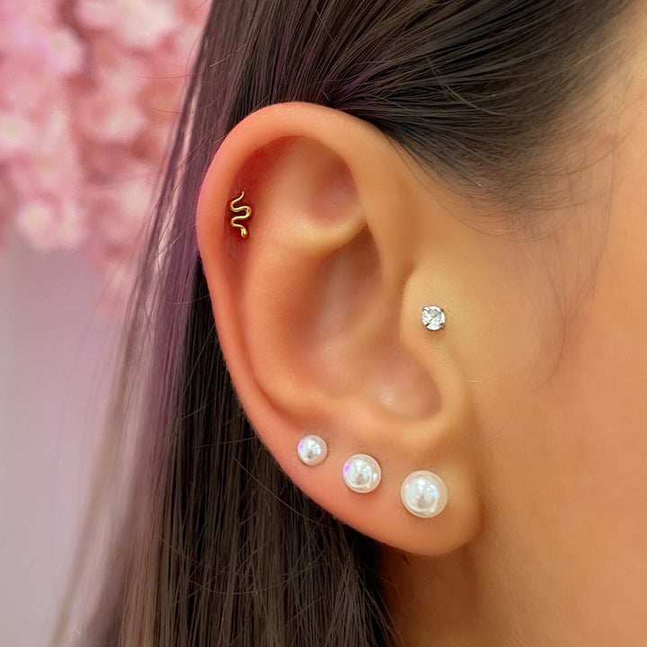 Schlangen Piercing Titan wasserfest Schlangenform vergoldet