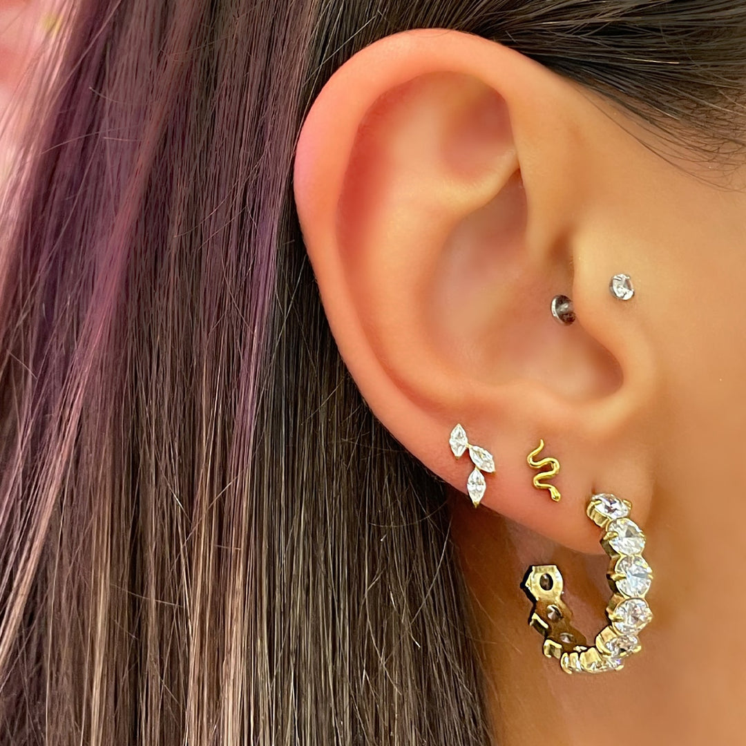 Ohrpiercings wasserfest Titan vergoldet